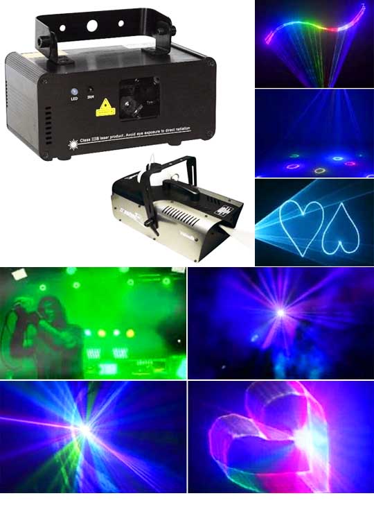 Оборудование для клуба на море, летнего клуба 3D лазерный проектор MAGNUM PHANTOM RGB с дым-машиной 900 Вт